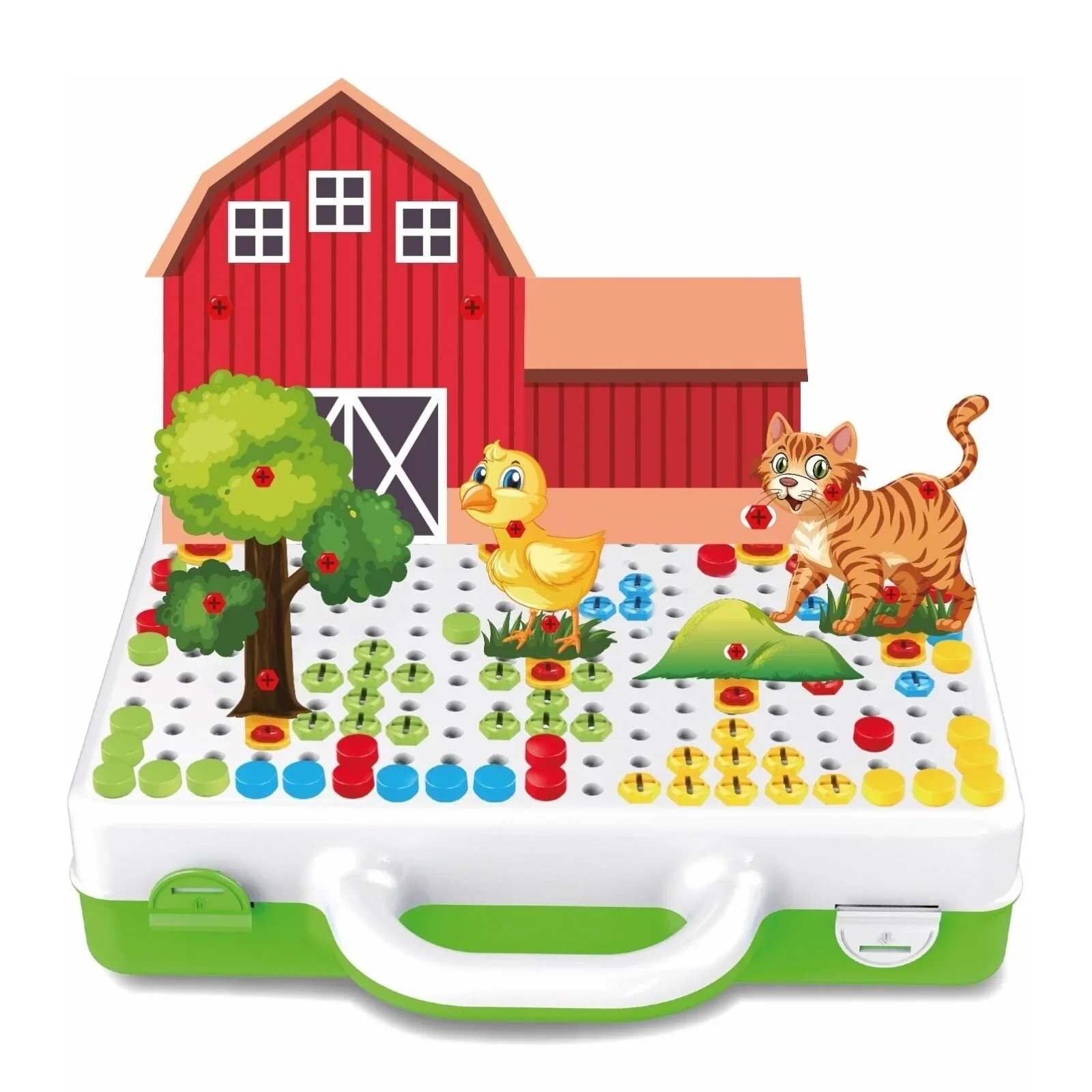 3D Stem Puzzle Toolbox with Driller - Farm Animals - Image 2