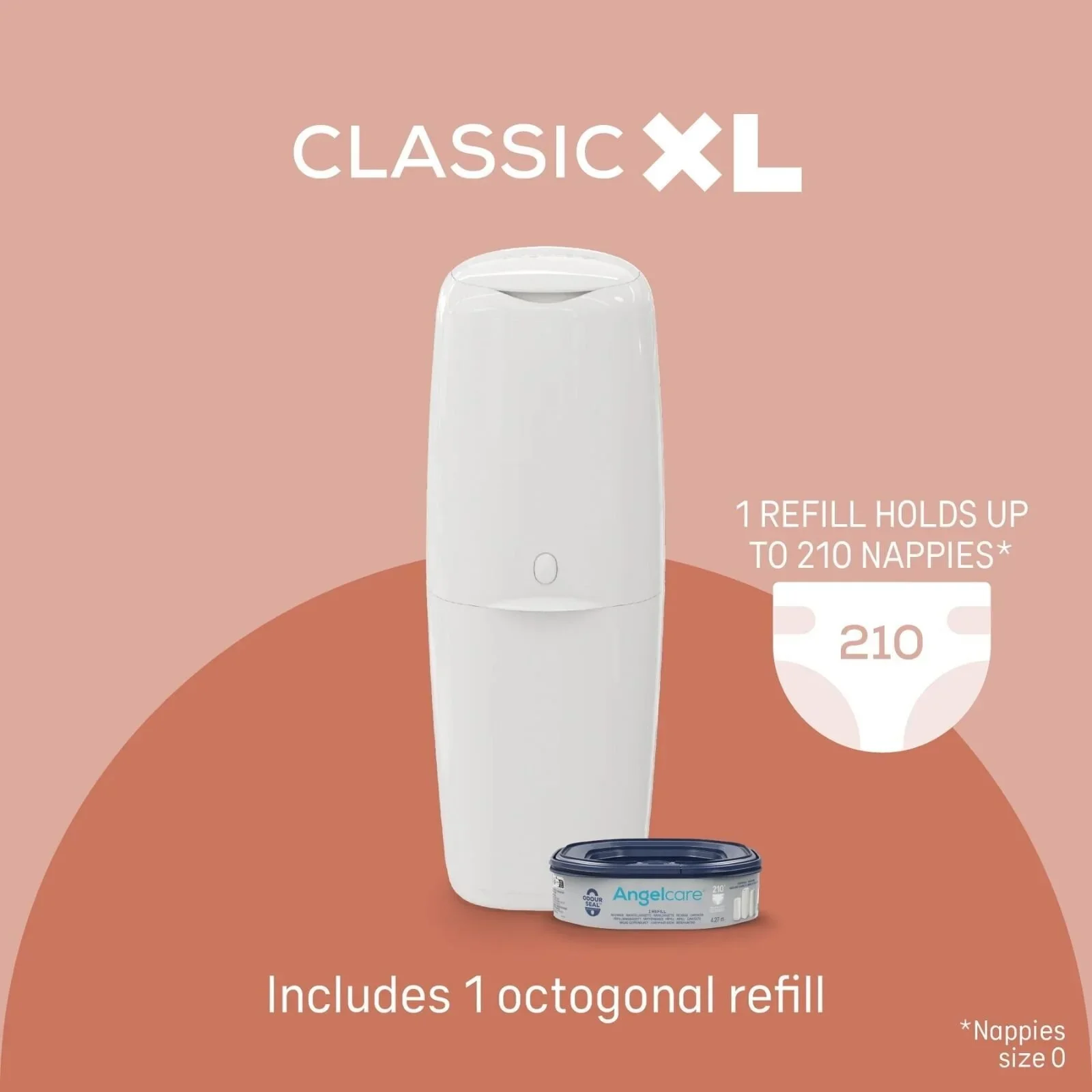 Angelcare Classic XL Nappy Bin with 1 Refill - Image 2