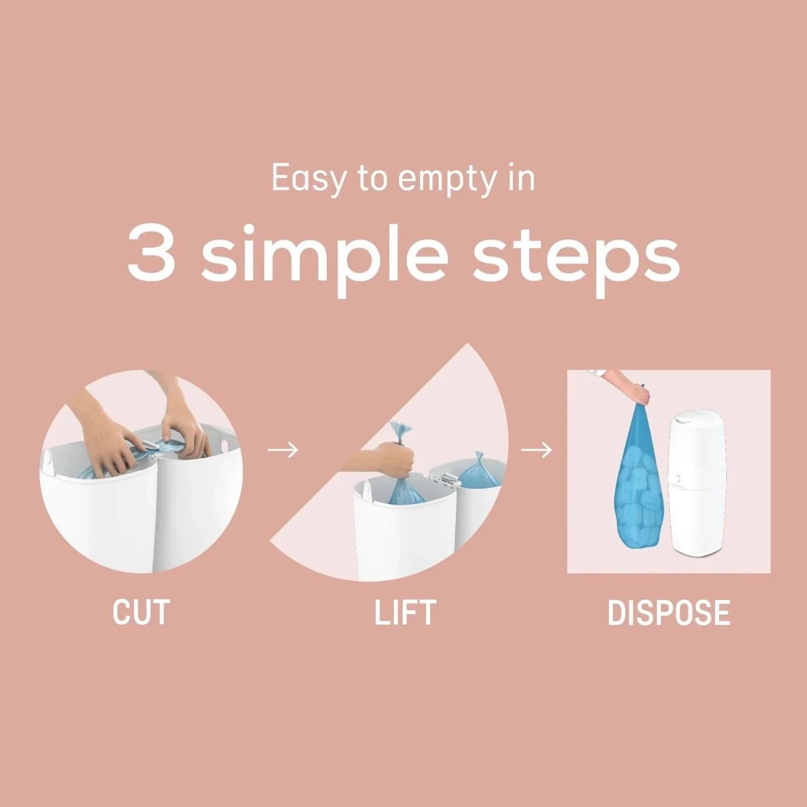 Angelcare Classic XL Nappy Bin with 1 Refill - Image 3