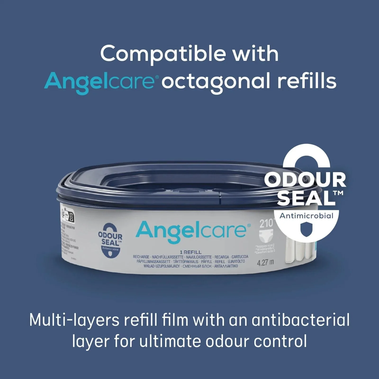Angelcare Classic XL Nappy Bin with 1 Refill - Image 8