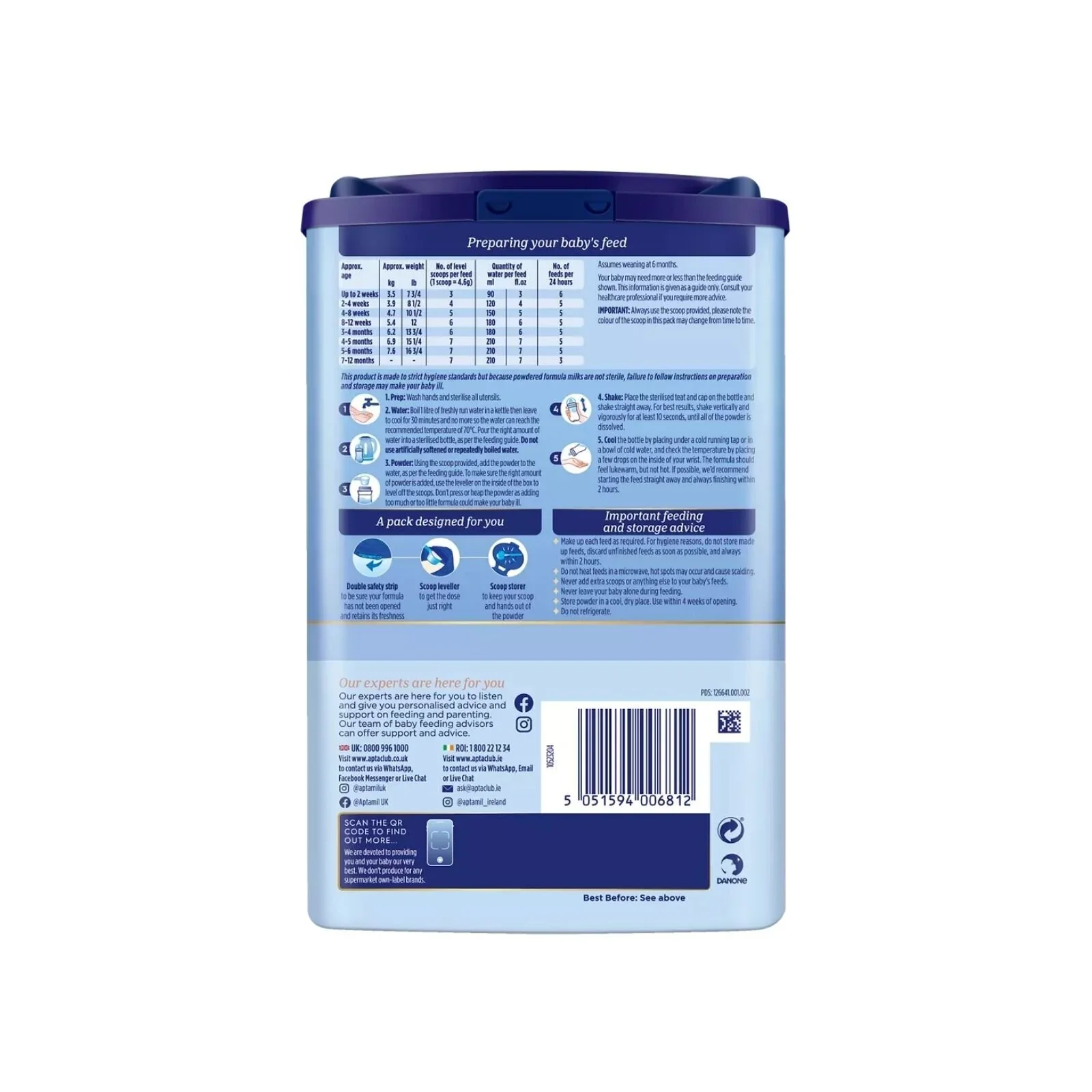 Aptamil 1 First Infant Milk Formula from Birth 800g - Image 6