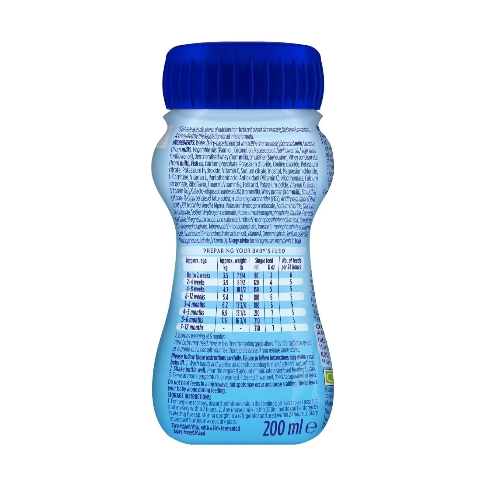 Aptamil 1 First Infant Ready to Feed Liquid Milk from Birth 200ml - Image 2