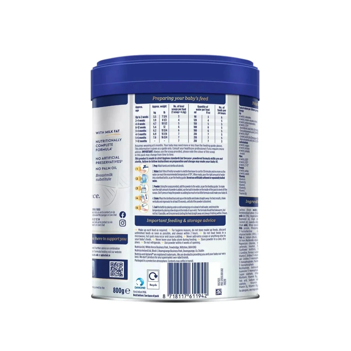Aptamil Advanced 1 First Infant Milk from Birth 800g - Image 6
