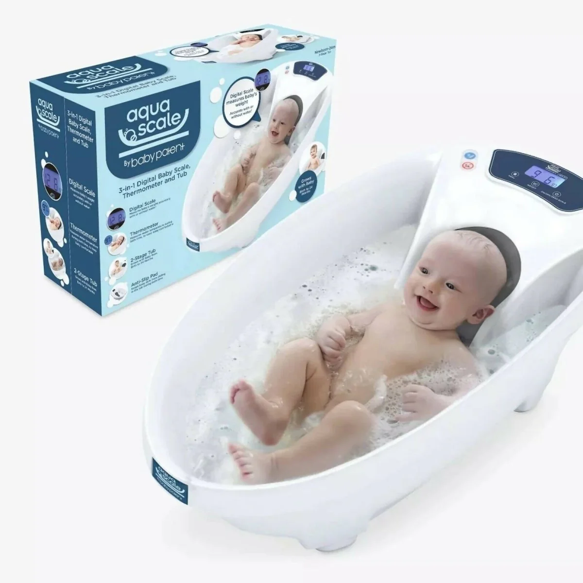 AquaScale V3 Digital Baby Bath - White - Image 2
