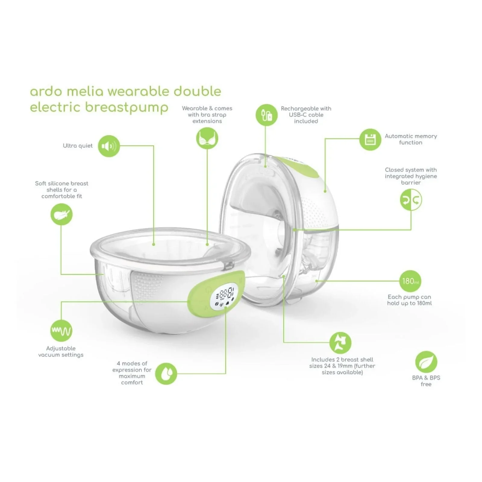 Ardo Melia Wearable Double Electric Breast Pump - Image 3