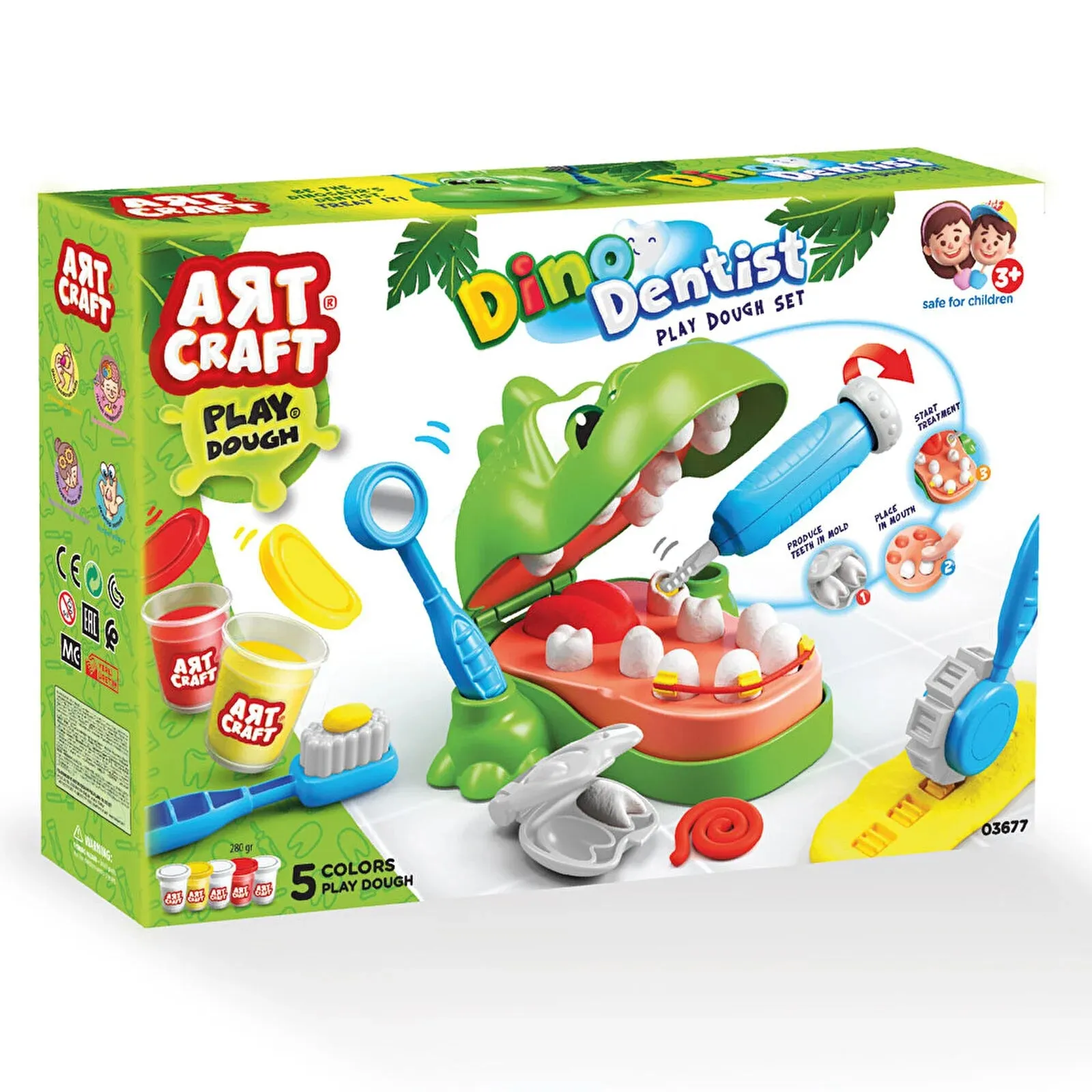 Artcraft Dino Dentist Play Dough Set - Image 2