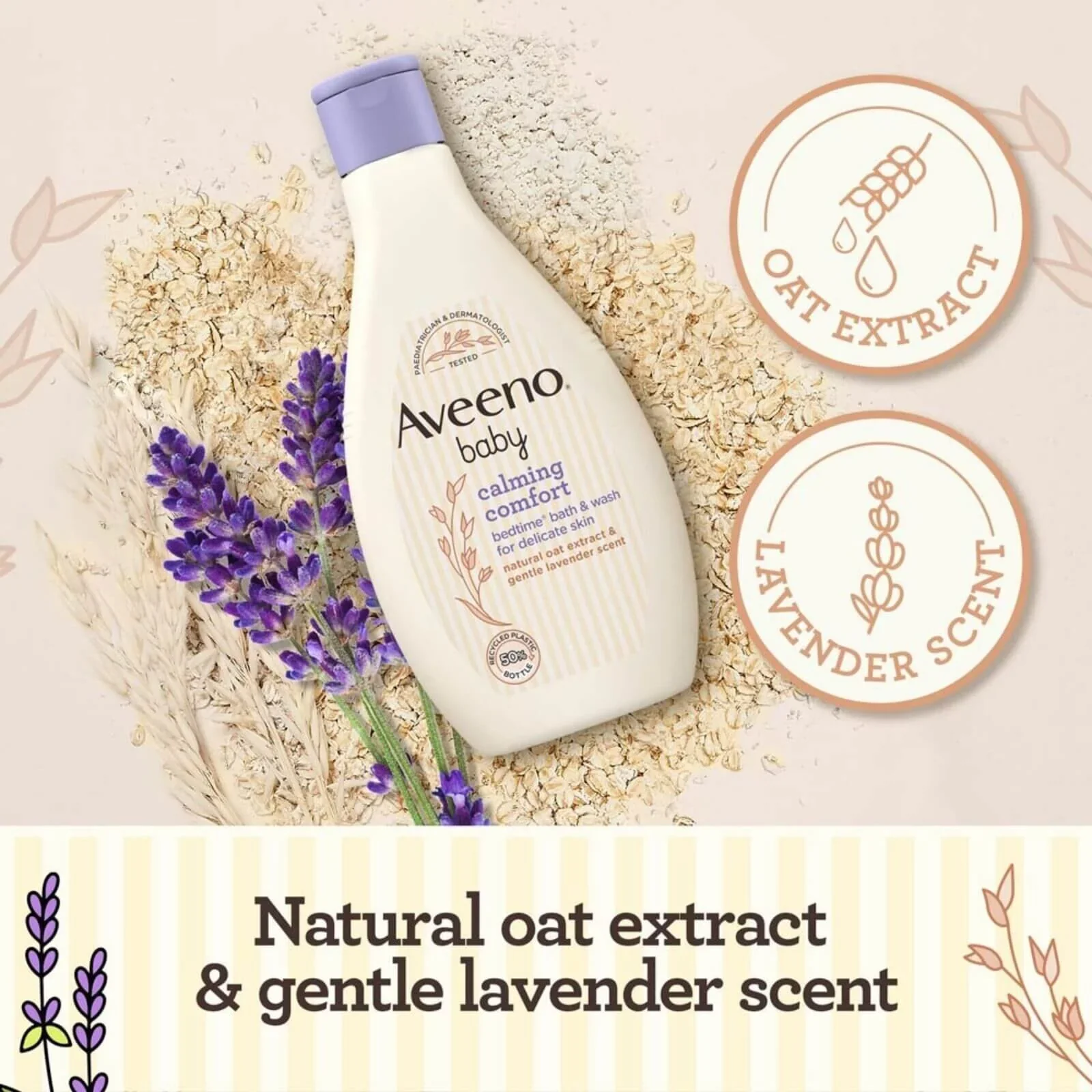 Aveeno Baby Calming Comfort Bedtime Bath and Wash 250ml - Image 3