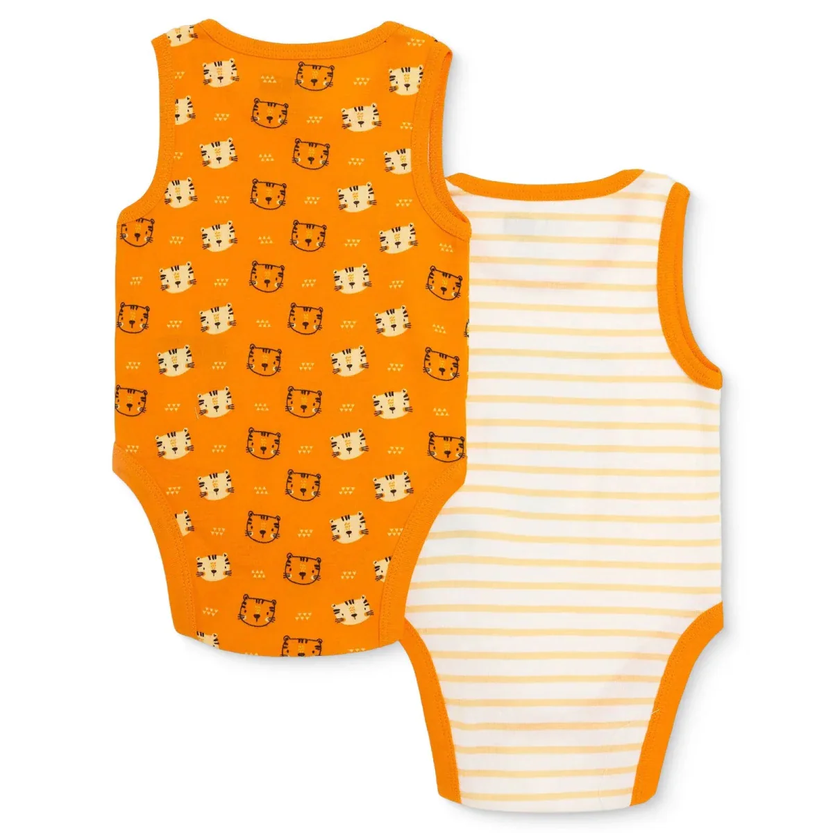 HelloBaby Boys Pack of 2 Bodysuits Animal Print - Orange - Image 2