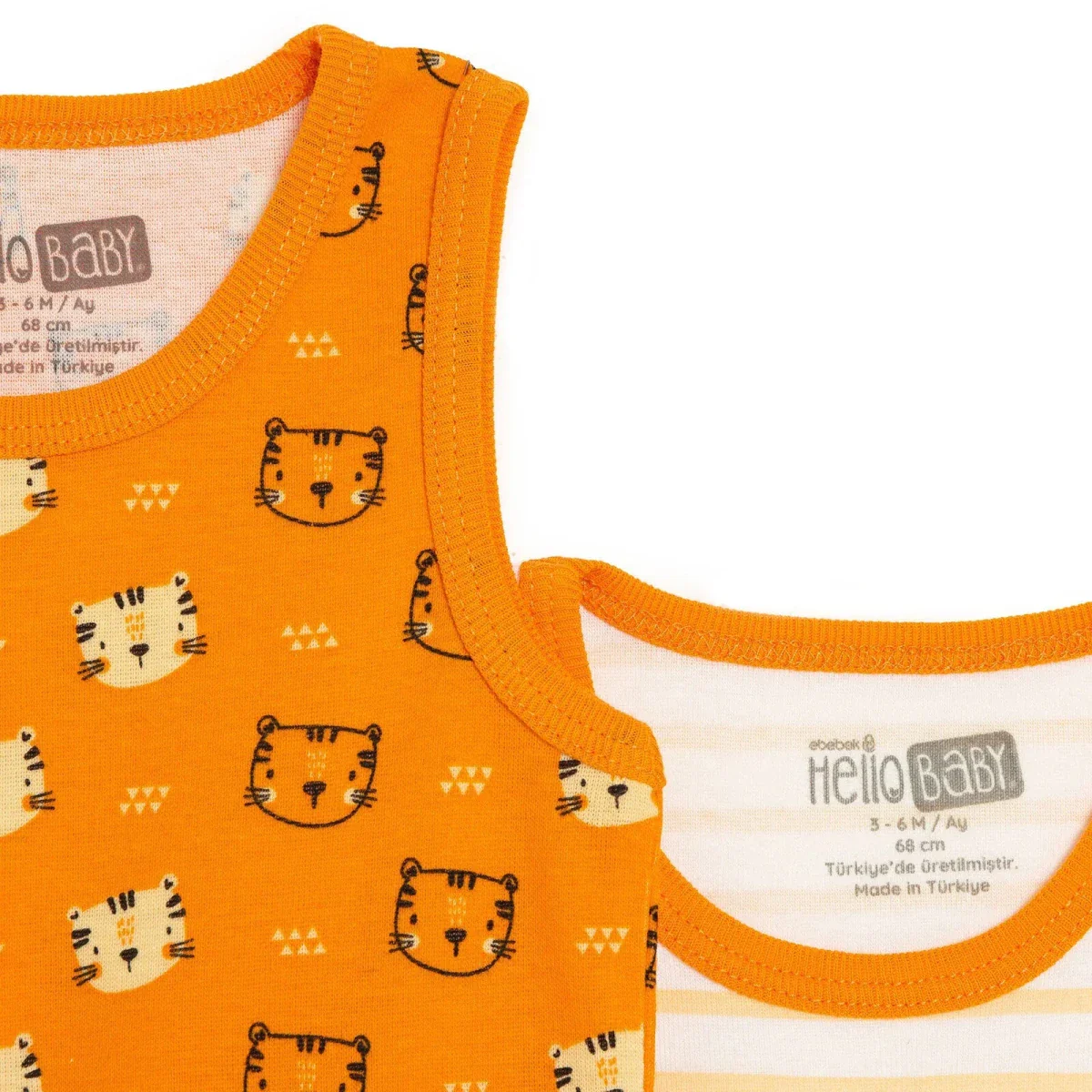 HelloBaby Boys Pack of 2 Bodysuits Animal Print - Orange - Image 4
