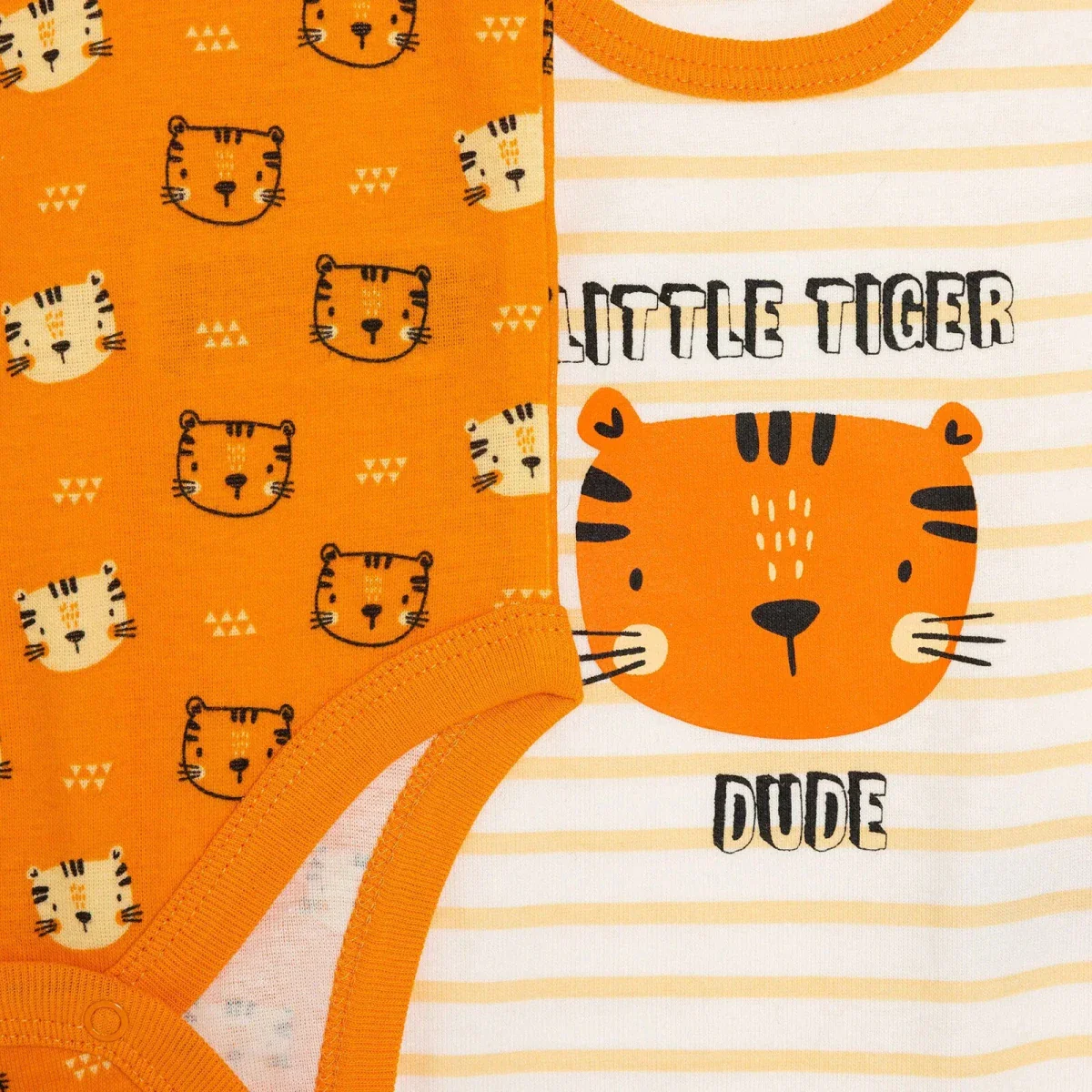 HelloBaby Boys Pack of 2 Bodysuits Animal Print - Orange - Image 5