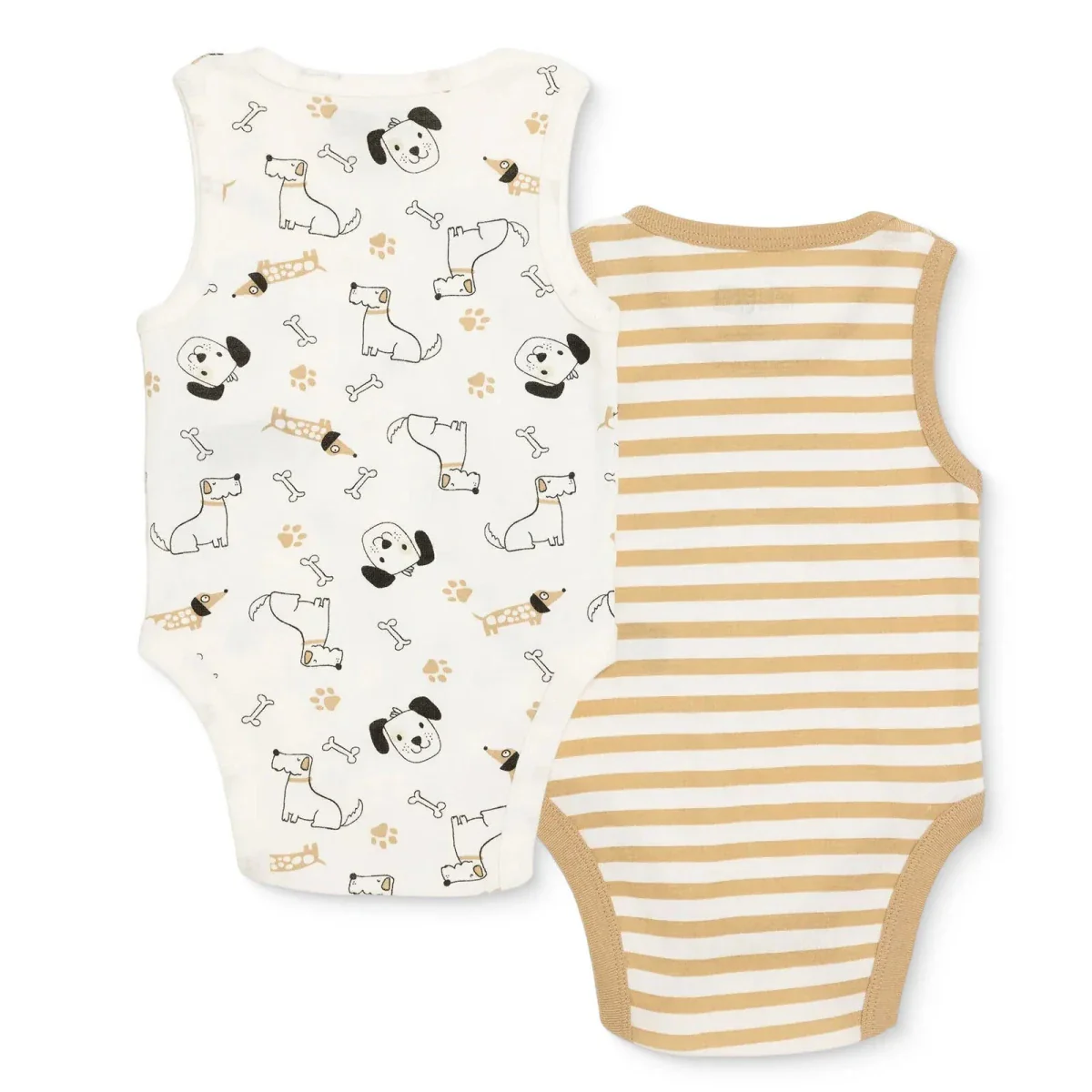 HelloBaby Boys Pack of 2 Bodysuits Animal Print - Ecru - Image 2