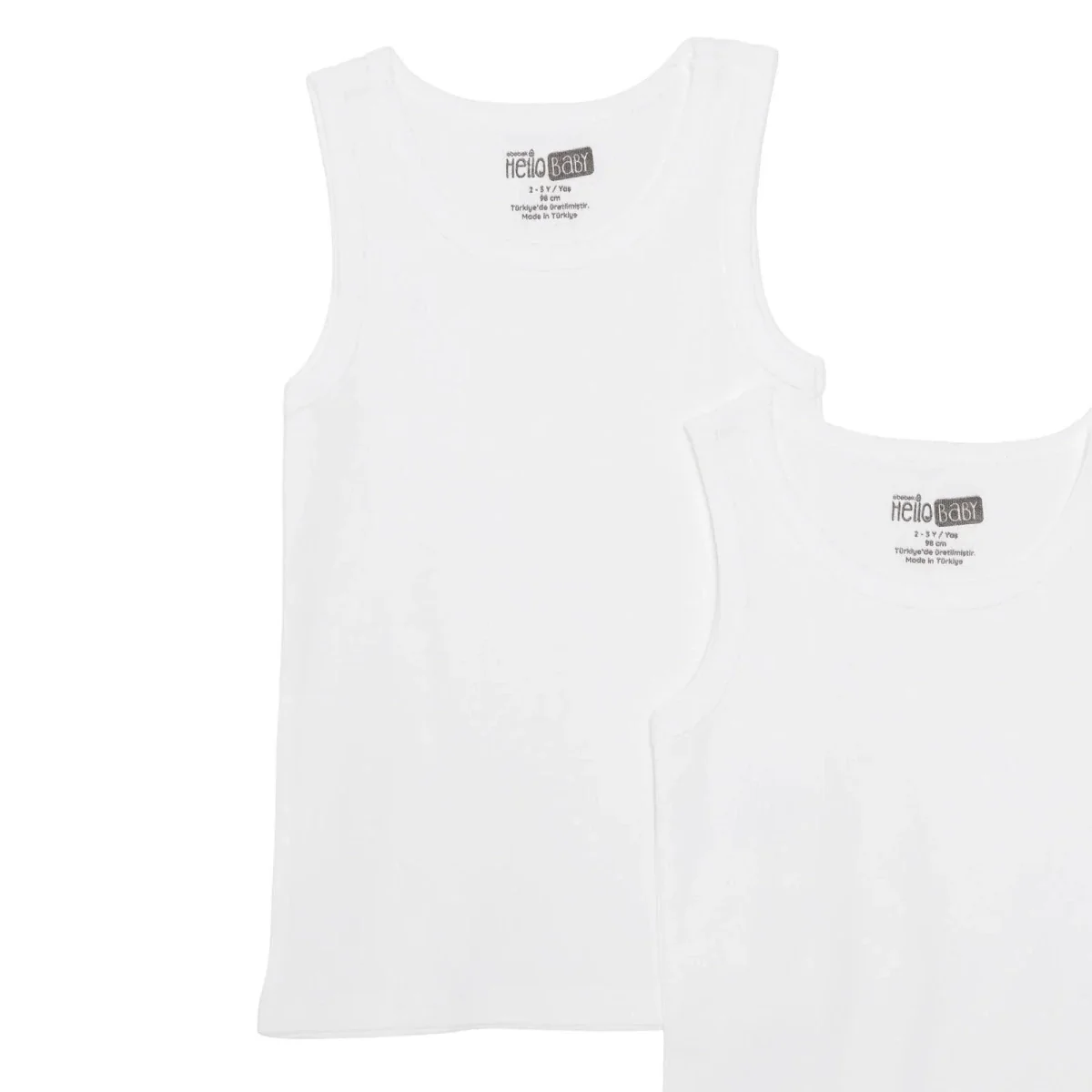 HelloBaby Boys Pack of 2 Vests - White - Image 3