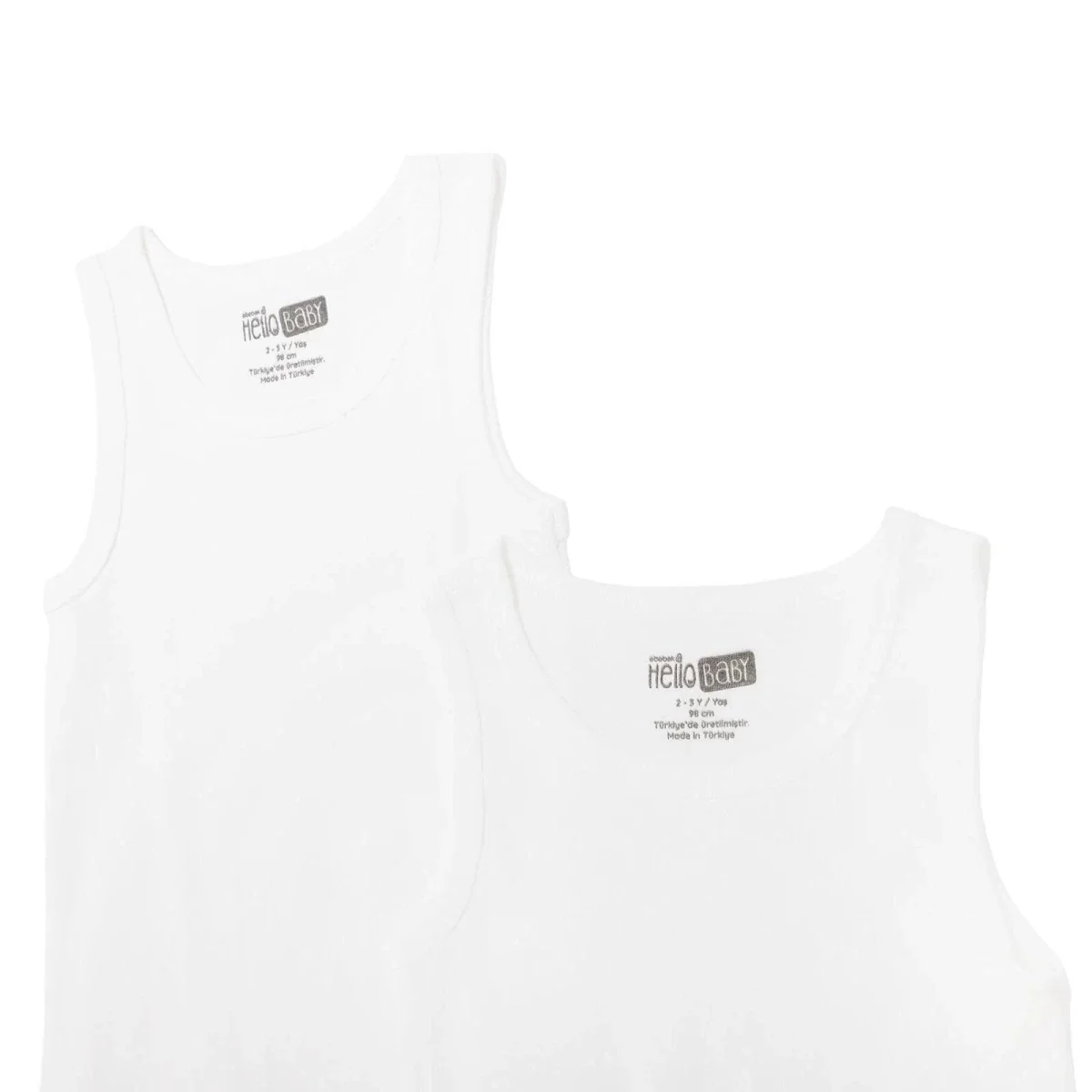 HelloBaby Boys Pack of 2 Vests - White - Image 7