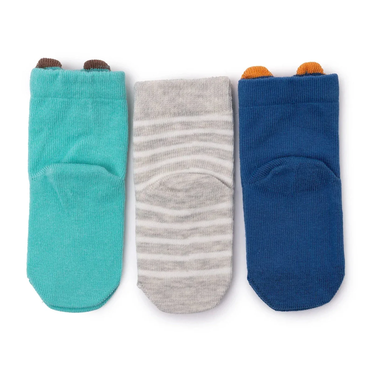 HelloBaby Boys Pack of 3 Ankle Socks Animal Print Cotton Rich - Blue - Image 3