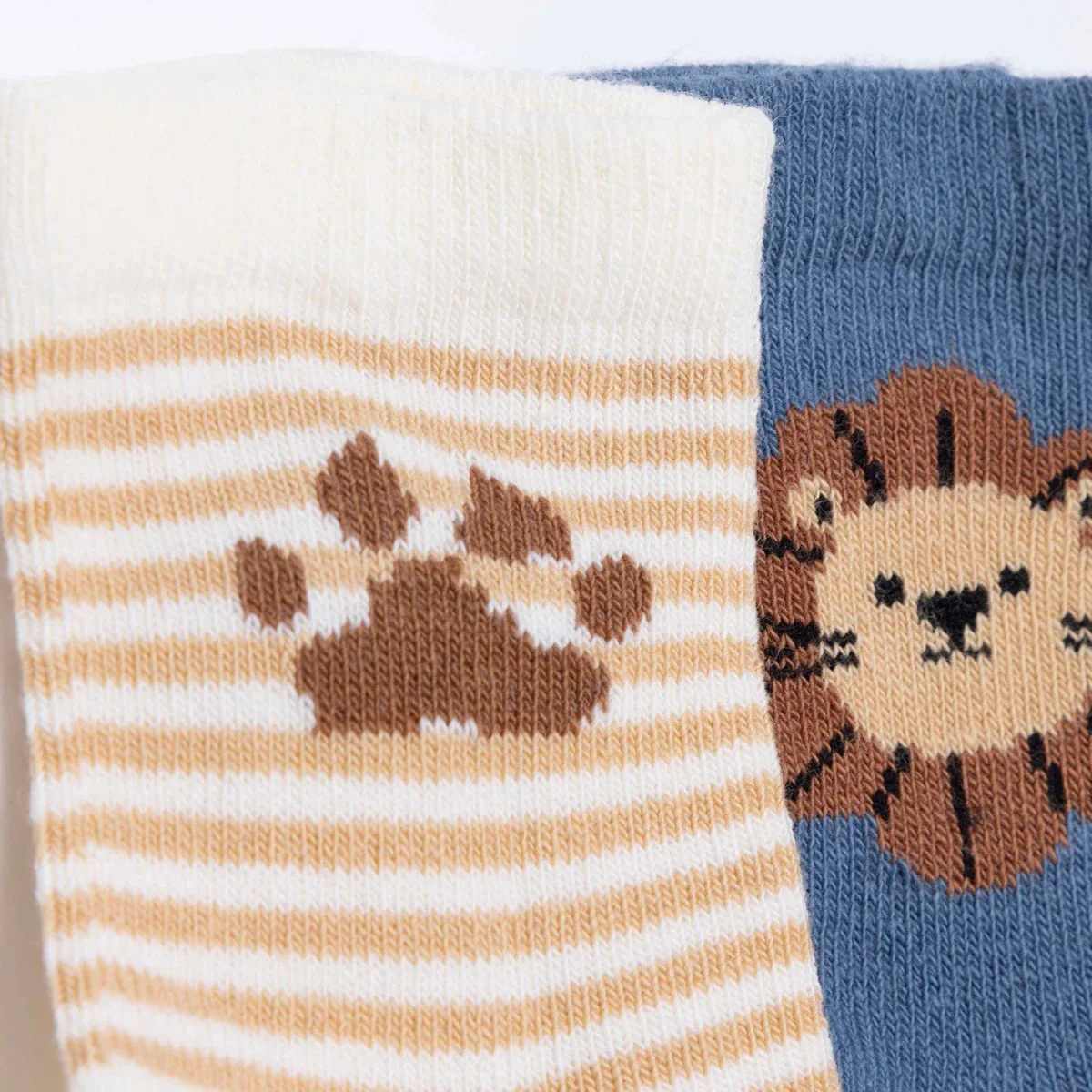 HelloBaby Boys Pack of 3 Ankle Socks Animal Print Cotton Rich - Brown - Image 3