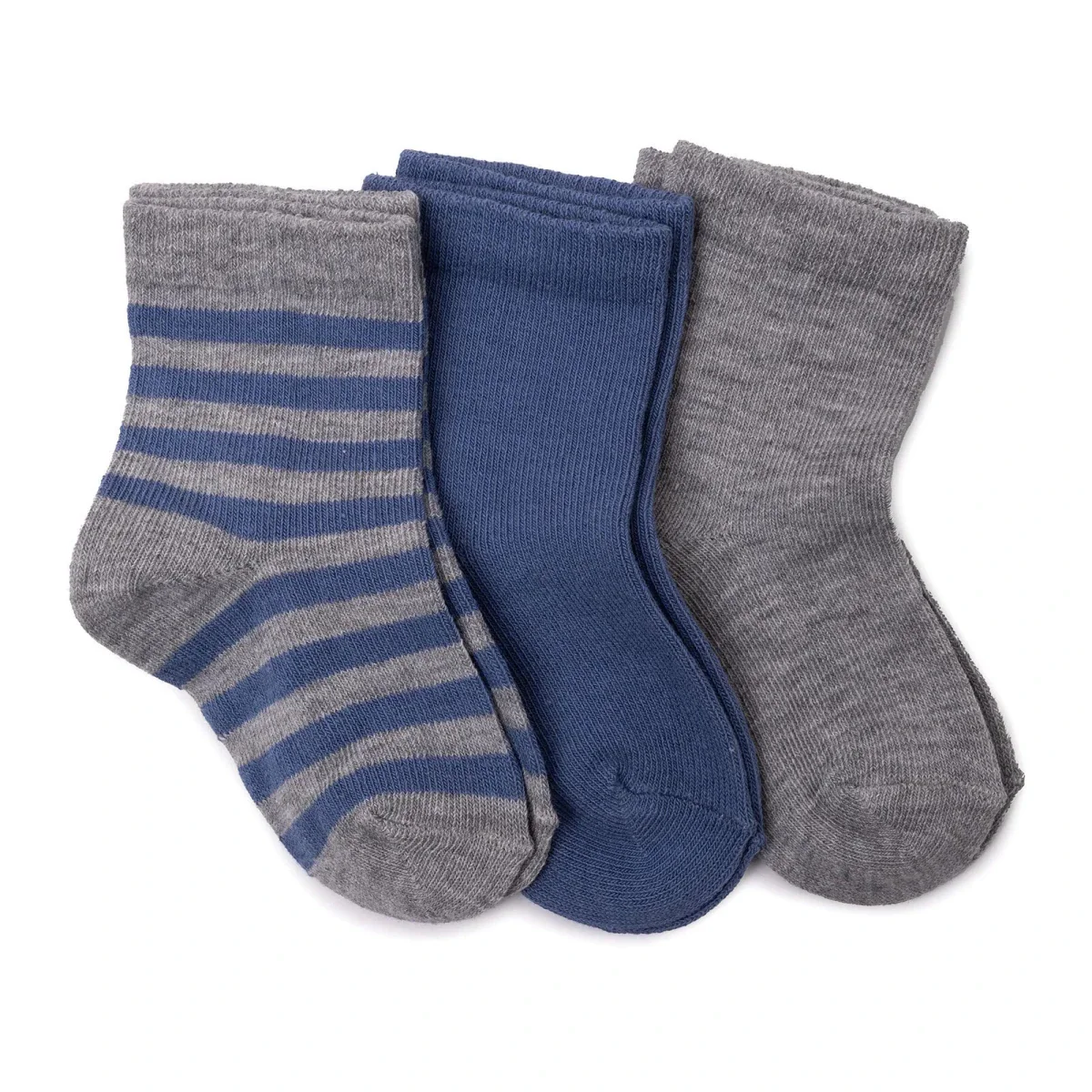 HelloBaby Boys Pack of 3 Ankle Socks Polka Dot Print Cotton Rich - Blue - Image 3