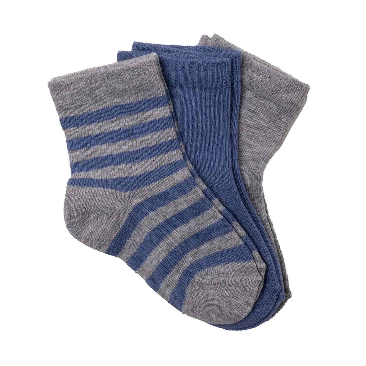 HelloBaby Boys Pack of 3 Ankle Socks Polka Dot Print Cotton Rich - Blue - Image 4