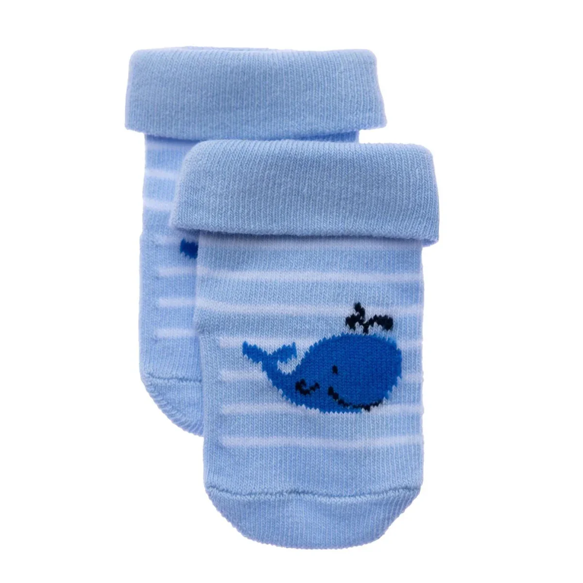 HelloBaby Boys Pack of 3 Rolled-Edge Socks Cotton Rich - Blue - Image 4