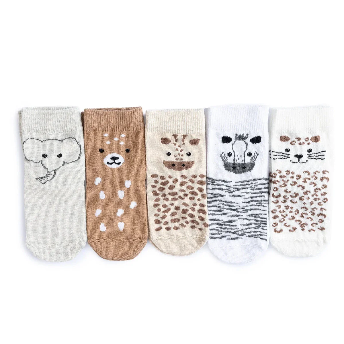 HelloBaby Boys Pack of 5 Ankle Socks Dinosaur Print Cotton Rich - Brown Printed - Image 6