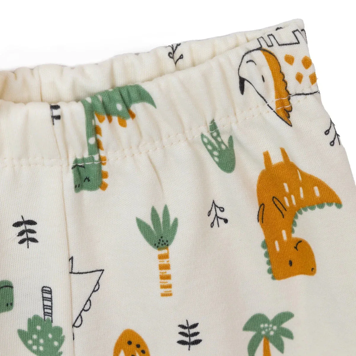 HelloBaby Boys Bodysuit Footed Bottom & Hat Set Animal Print - Ecru - Image 5