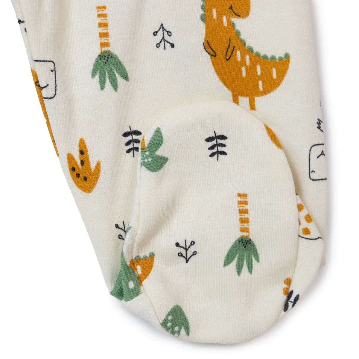 HelloBaby Boys Bodysuit Footed Bottom & Hat Set Animal Print - Ecru - Image 6