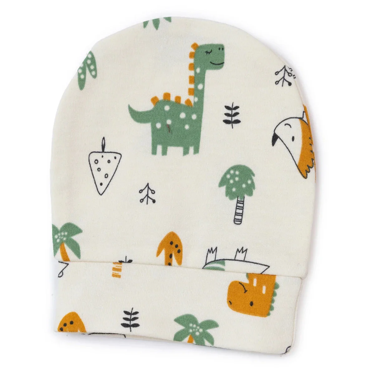HelloBaby Boys Bodysuit Footed Bottom & Hat Set Animal Print - Ecru - Image 7