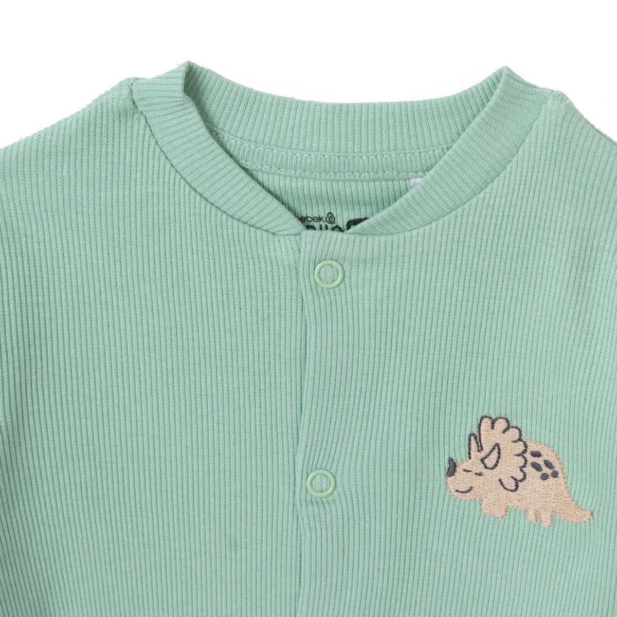 HelloBaby Boys Footed Sleepsuit Dinosaur Print - Green Printed - Image 3