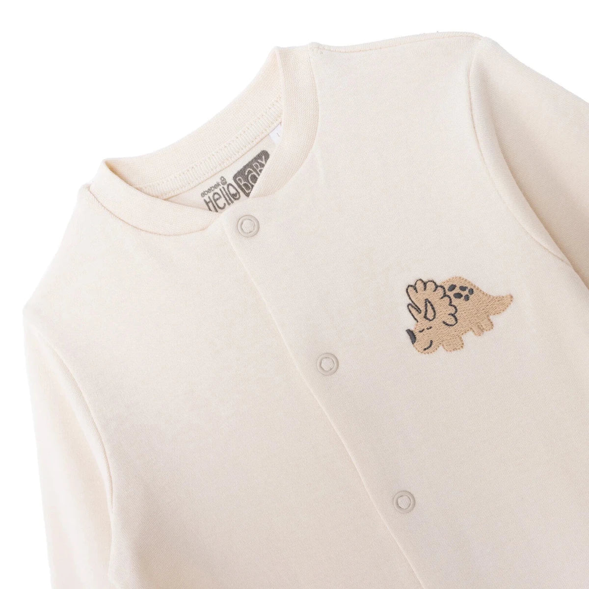 HelloBaby Boys Footed Sleepsuit Dinosaur Print - Beige - Image 7