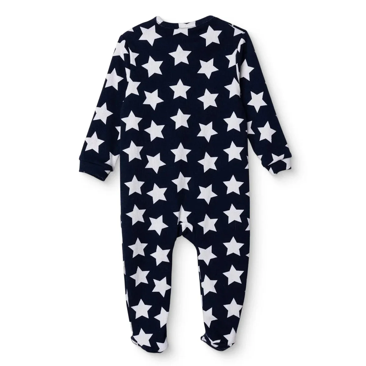 HelloBaby Boys Footed Sleepsuit Star Print - Navy Blue - Image 2