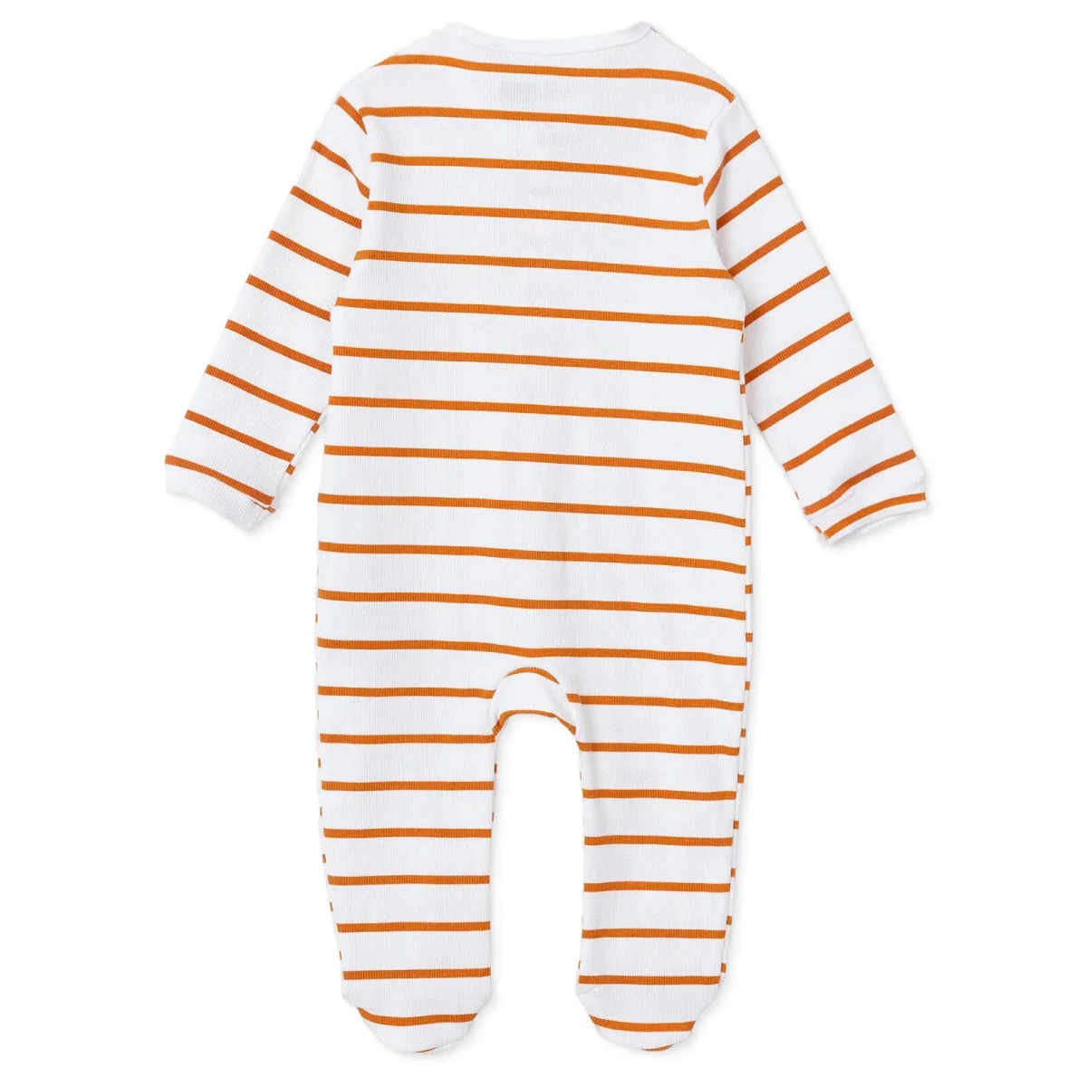 HelloBaby Boys Footed Sleepsuit Striped - Ecru - Image 2