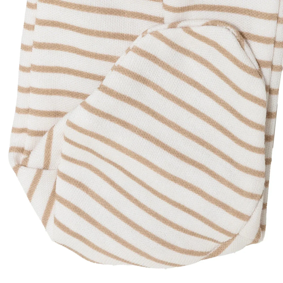 Baby Boy Footed Sleepsuit Striped Zip Fastening Crew Neck - Beige - Image 6
