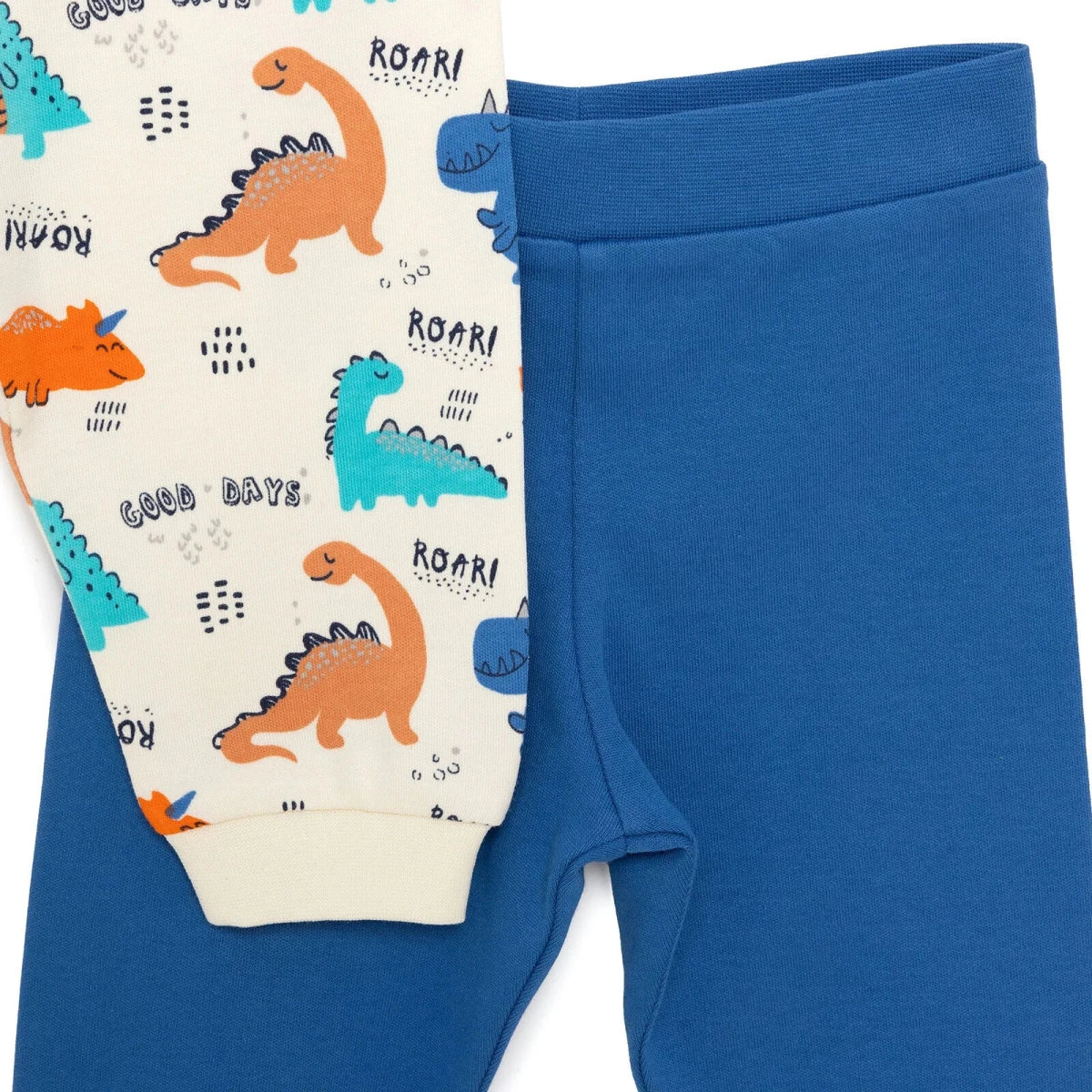 Baby Boy Footless Trousers Dinosaur Print - Ecru - Image 5