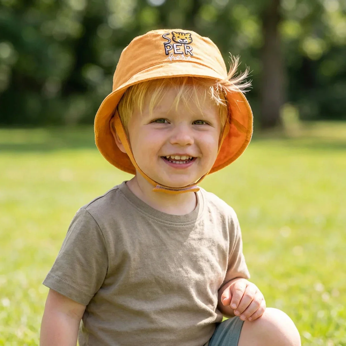 HelloBaby Boys Sun Hat - Mustard - Image 2