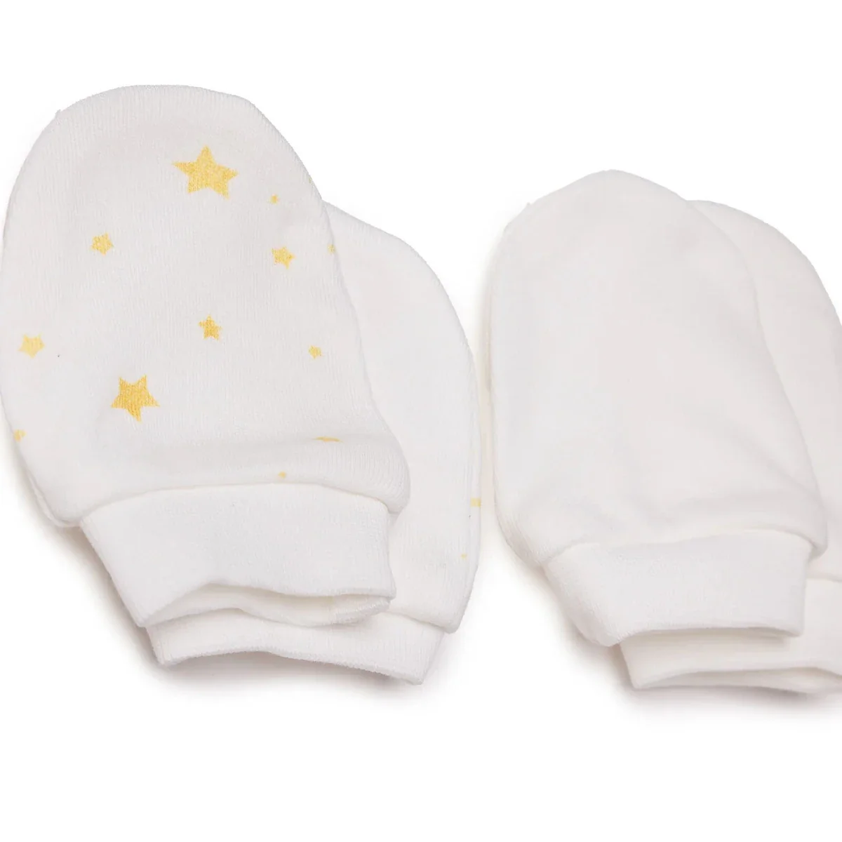 HelloBaby Boys 100% Cotton Mittens - Ecru Printed - Image 3