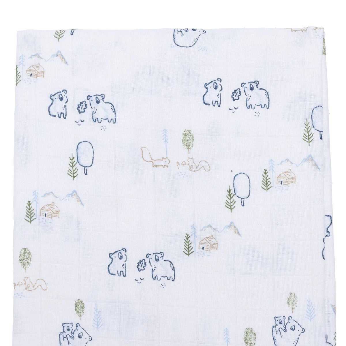 Little Dreams Boys 100% Cotton Muslin Blanket Animal Print 100x110 cm - White - Image 2