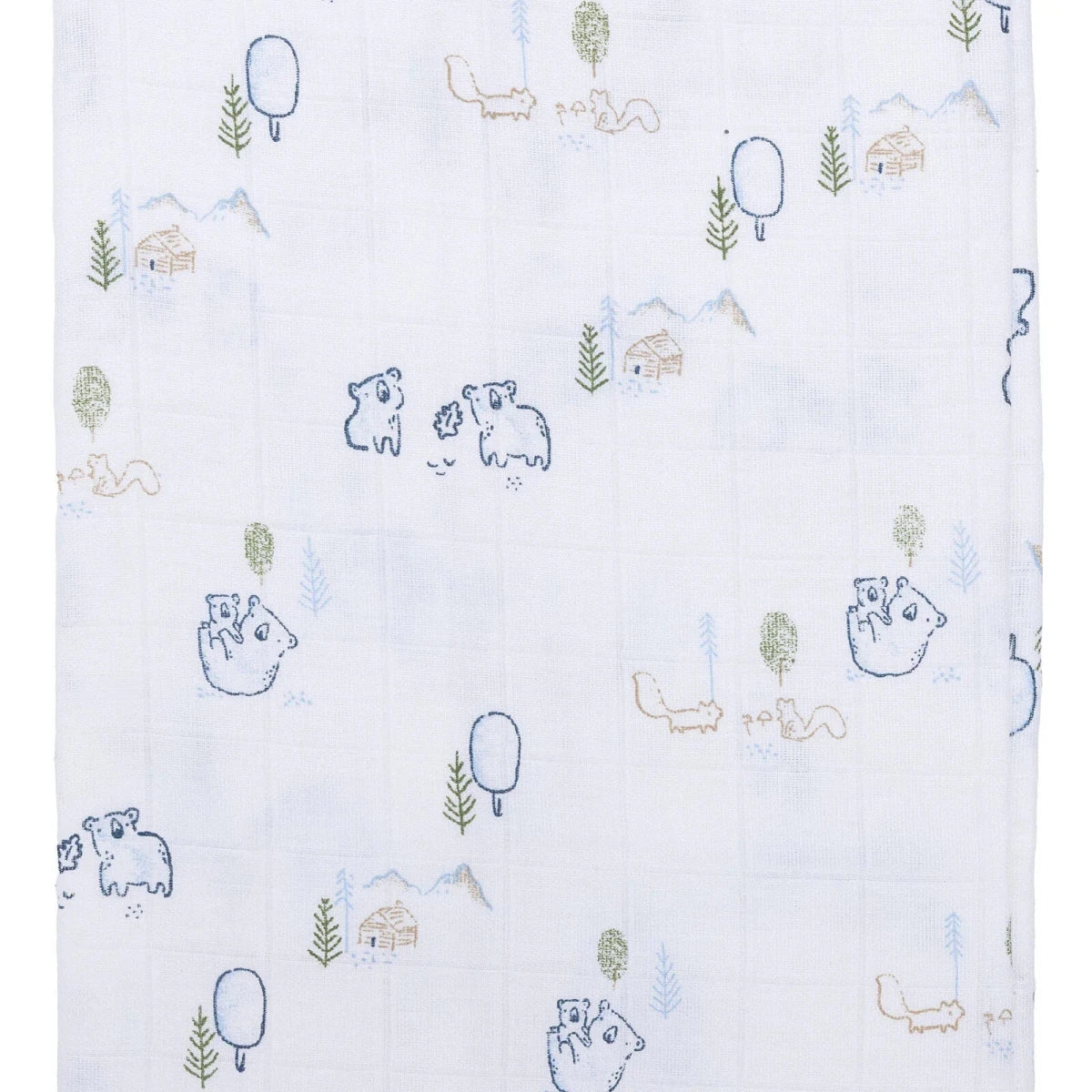 Little Dreams Boys 100% Cotton Muslin Blanket Animal Print 100x110 cm - White - Image 3