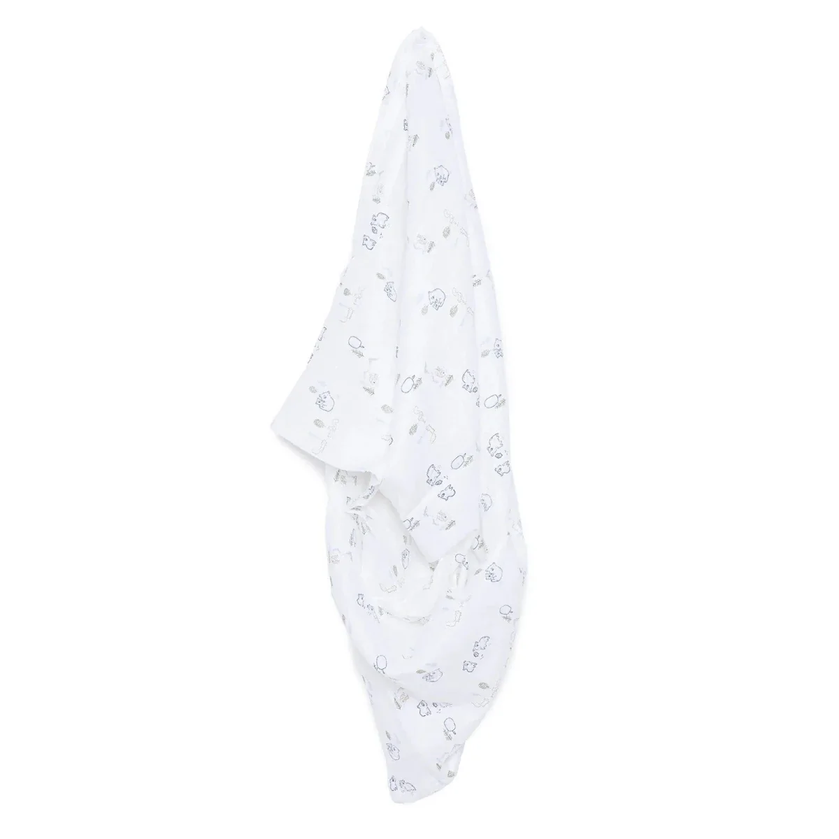 Little Dreams Boys 100% Cotton Muslin Blanket Animal Print 100x110 cm - White - Image 6