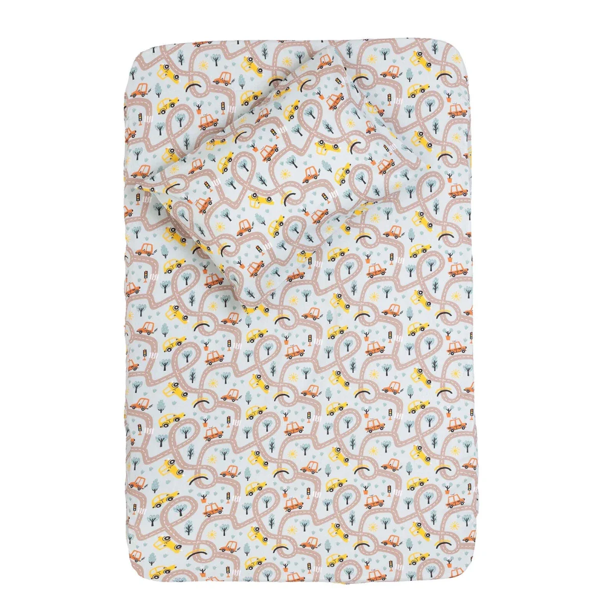 Little Dreams Boys 100% Cotton Sheet Set Vehicle Print 70x140 cm - Green - Image 4