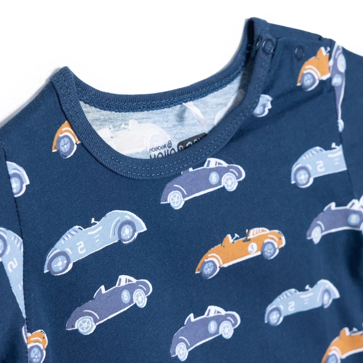 HelloBaby Boys Short Romper Vehicle Print - Navy Printed - Image 3