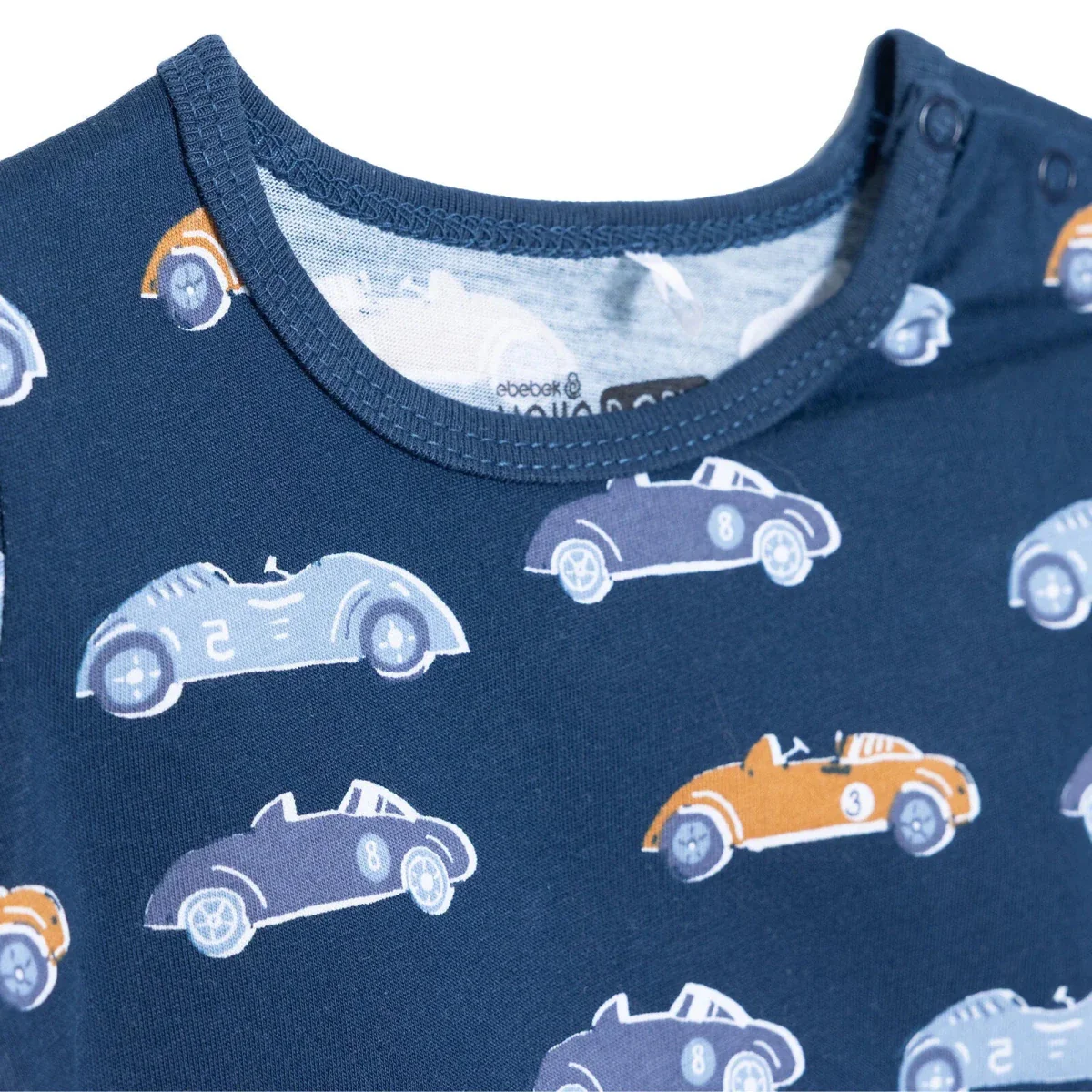 HelloBaby Boys Short Romper Vehicle Print - Navy Printed - Image 4