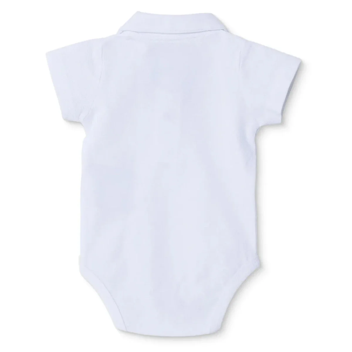 HelloBaby Boys Short-Sleeve Bodysuit Car Print Polo Collar - Ecru - Image 2