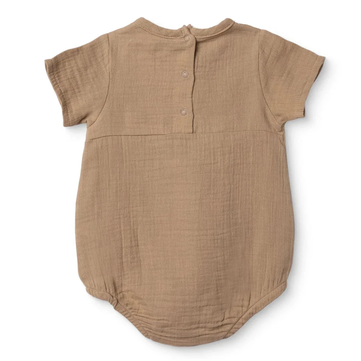 HelloBaby Boys Short-Sleeve Muslin Bodysuit - Beige - Image 2