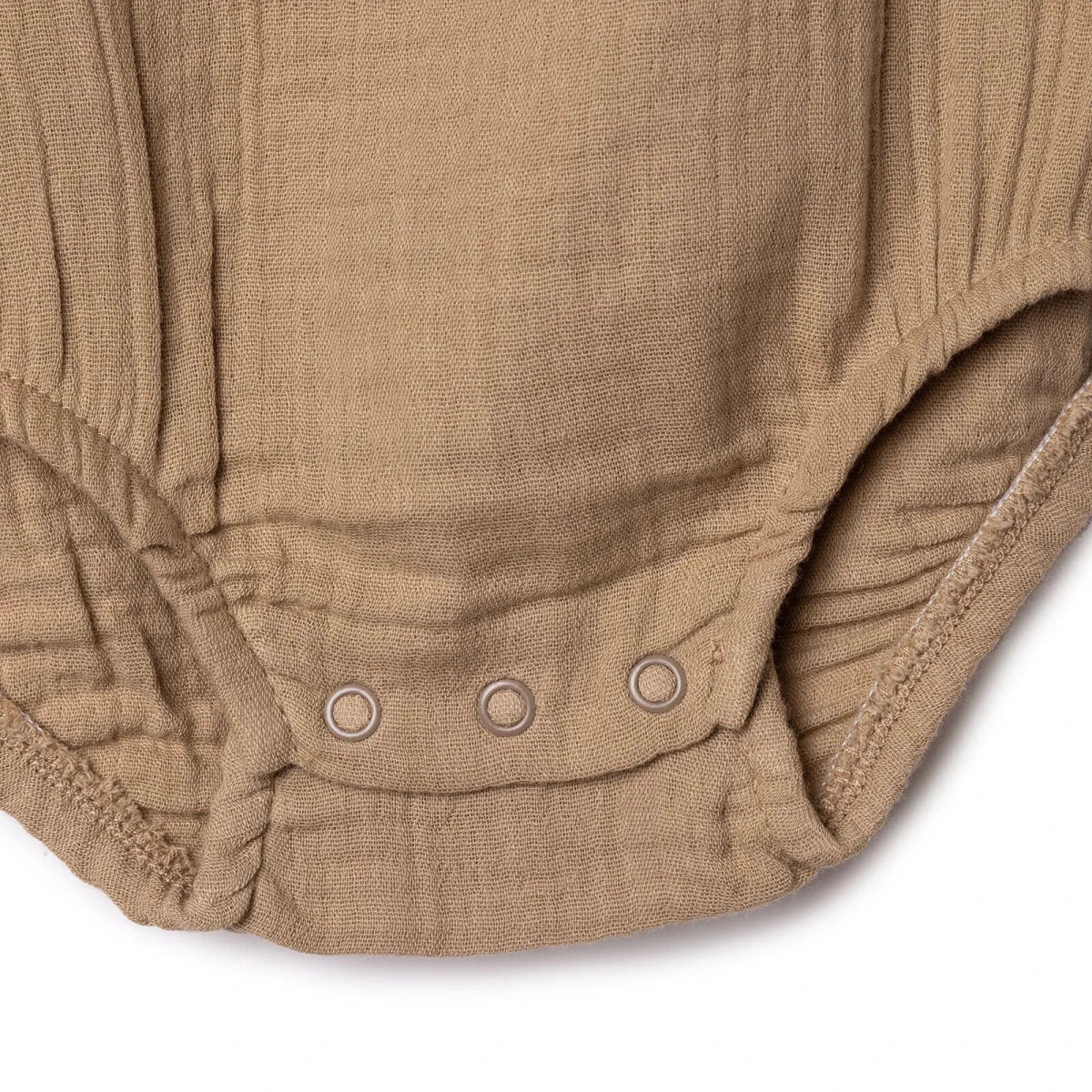 HelloBaby Boys Short-Sleeve Muslin Bodysuit - Beige - Image 5
