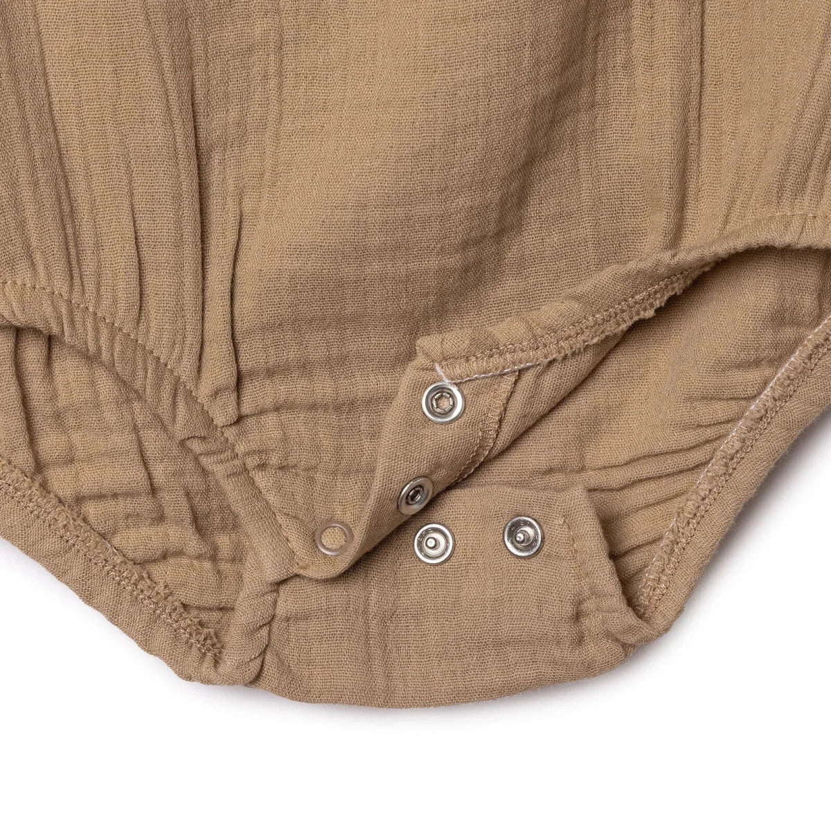 HelloBaby Boys Short-Sleeve Muslin Bodysuit - Beige - Image 6