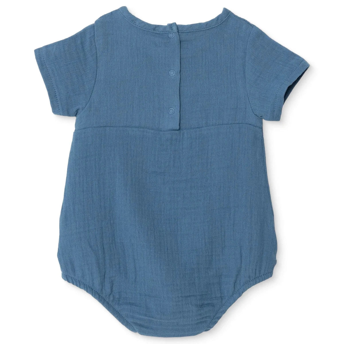 HelloBaby Boys Short-Sleeve Muslin Bodysuit - Indigo - Image 2