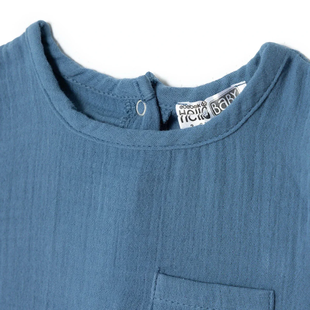 HelloBaby Boys Short-Sleeve Muslin Bodysuit - Indigo - Image 3