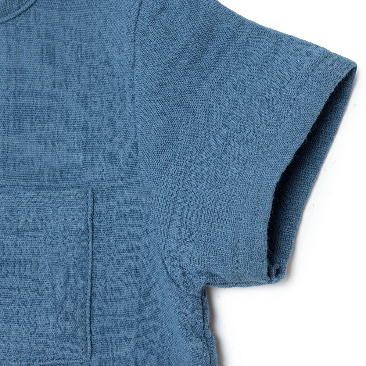 HelloBaby Boys Short-Sleeve Muslin Bodysuit - Indigo - Image 4