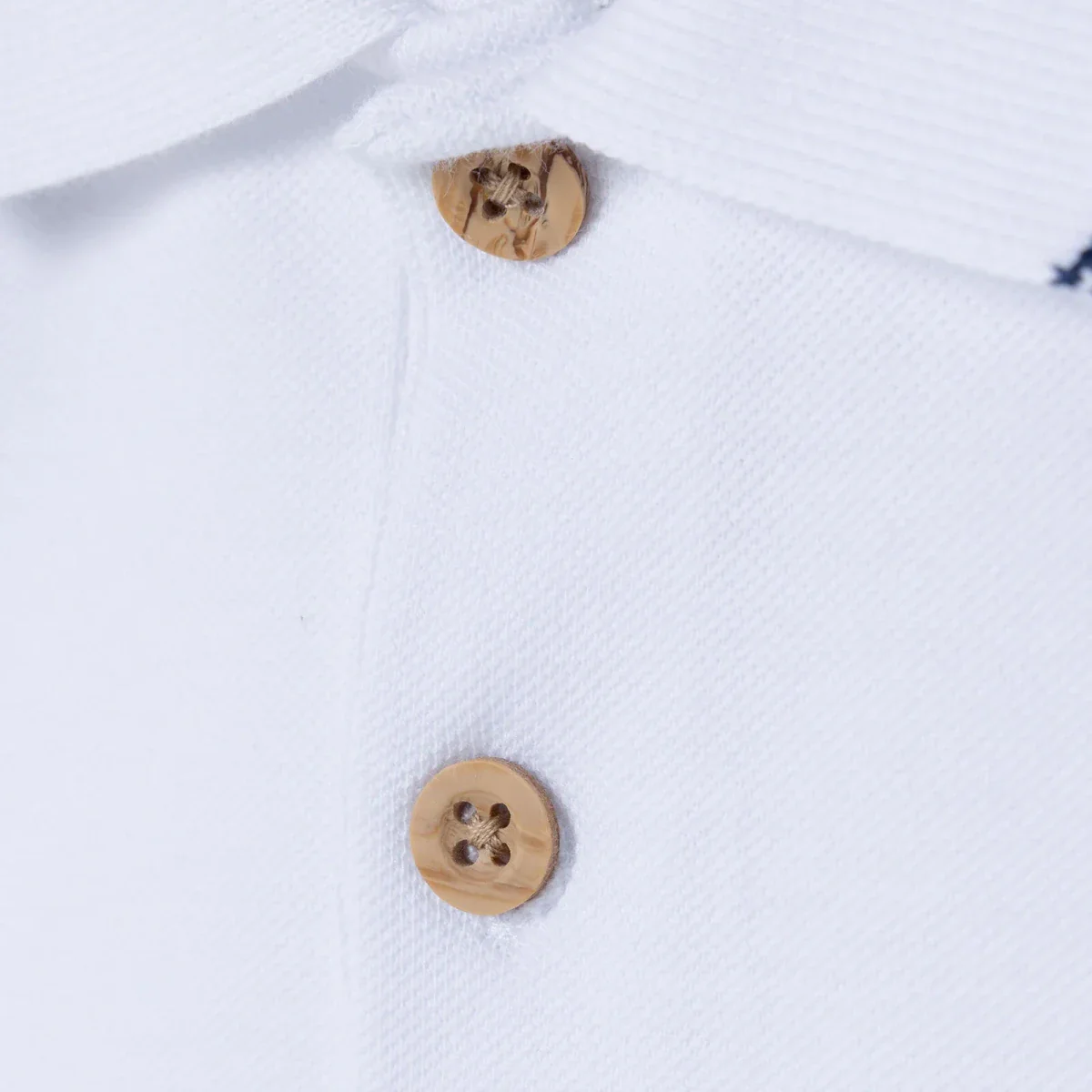 HelloBaby Boys Short-Sleeve Bodysuit Polo Collar - Ecru - Image 4