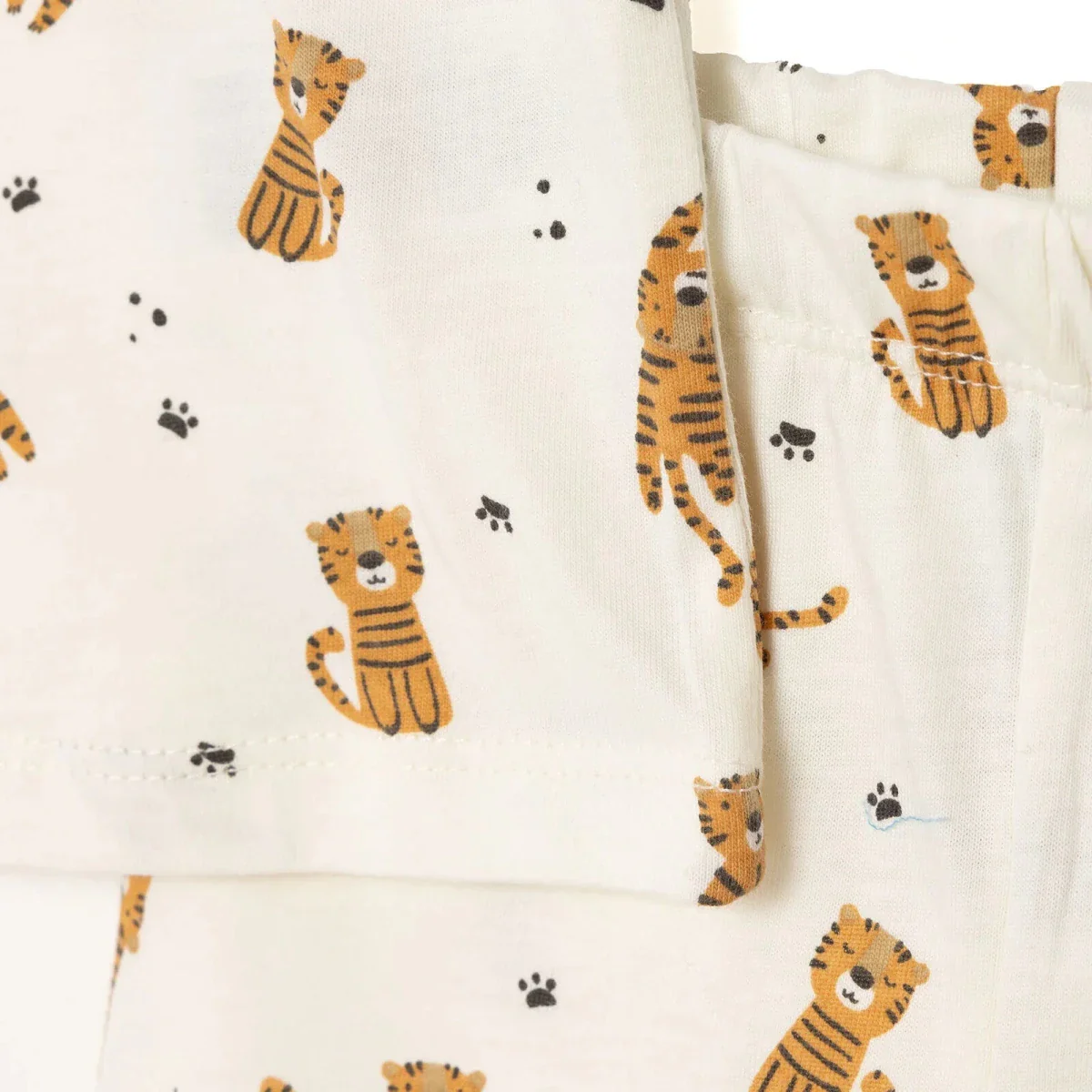 HelloBaby Boys Pyjamas Set Animal Print Short Sleeve - Ecru - Image 3