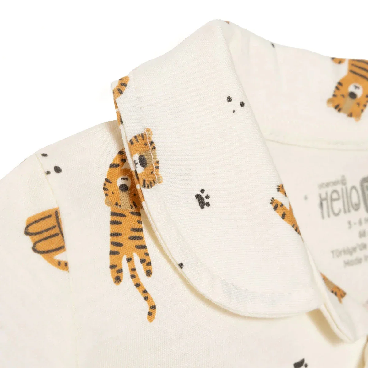 HelloBaby Boys Pyjamas Set Animal Print Short Sleeve - Ecru - Image 5